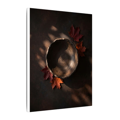 Ceramic Bowl Canvas Art | Autumn Dark Japandi Dark Texture Art