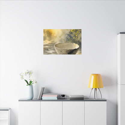 Cozy Ceramic Bowl Canvas Art - Watercolor Japandi