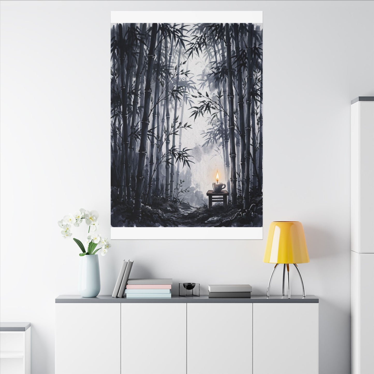 Tranquil Bamboo Grove Canvas Art - Sumi E Zen