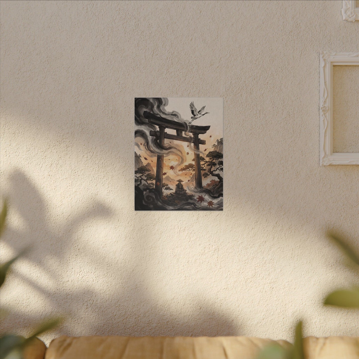 Torii Gate Ukiyo E Inspired Canvas Art | Serene Zen Art