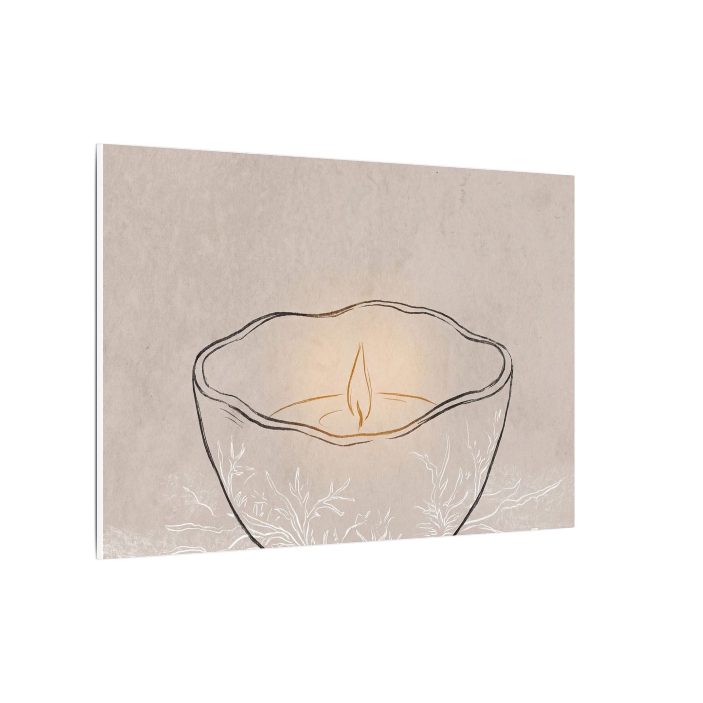 Ceramic Bowl Minimal Line Canvas Art | Neutral Japandi Art