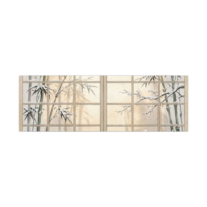 Winter Shoji Screen Sumi E Canvas Art | Tranquil Decor