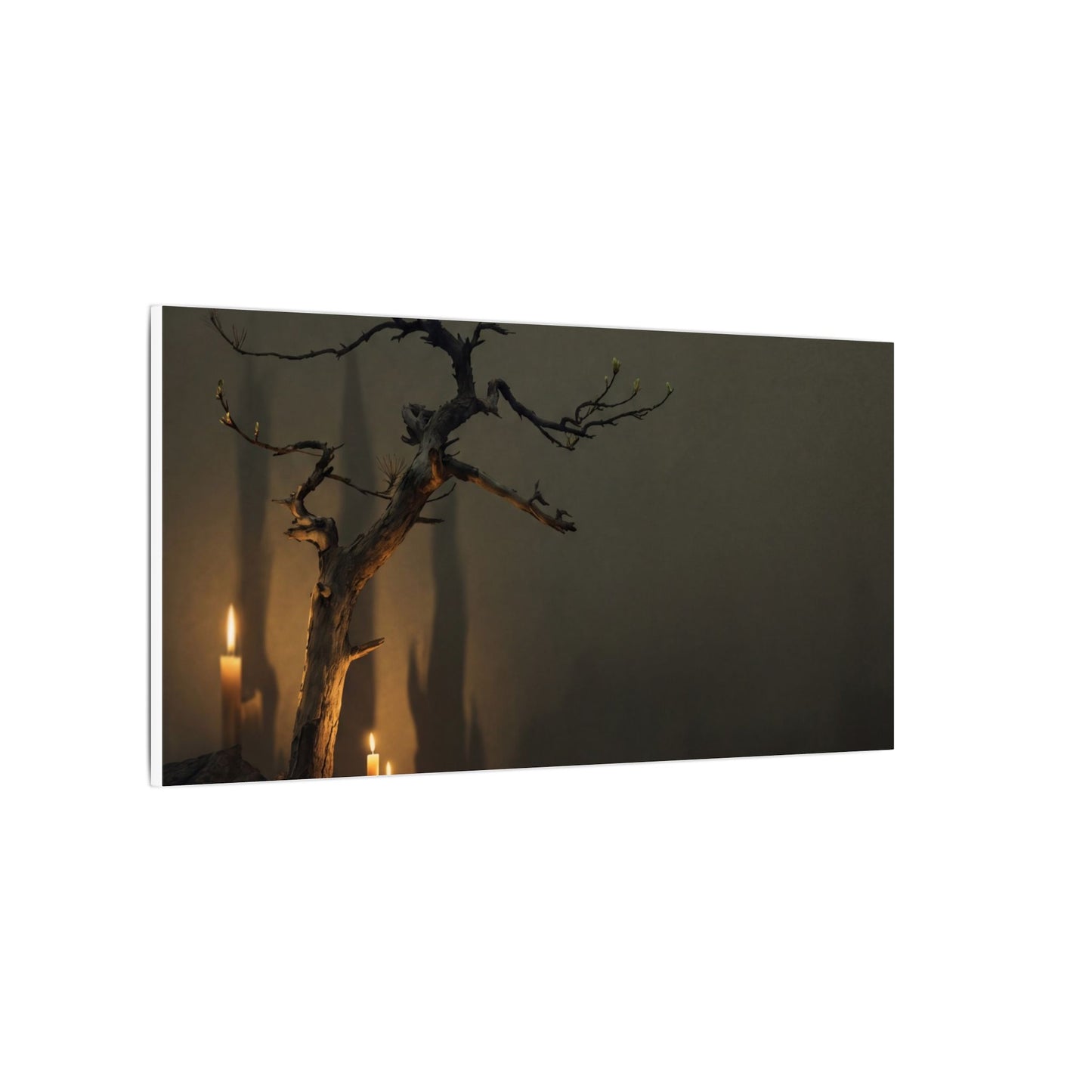 Ma Pine Tree Canvas Art - Dark Japandi Shadow Zen