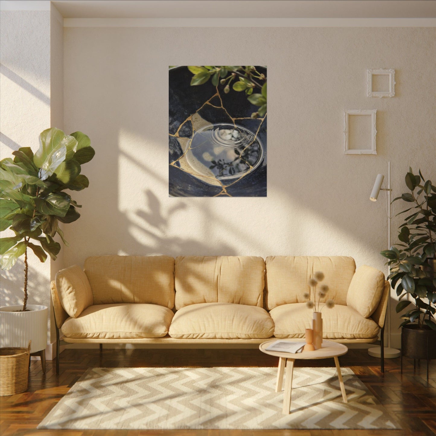Water Ripple Spring Canvas Art | Kintsugi Beautiful Design