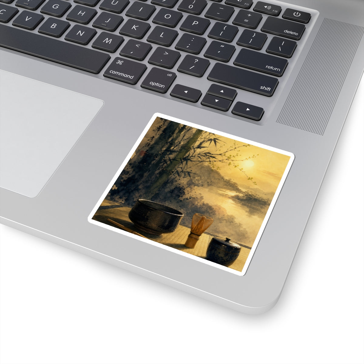 Tea Ceremony Sumi E Sticker | Peaceful Zen Art