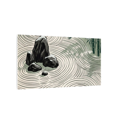 Shibui Rock Garden Canvas Art - Zen Ukiyo E Inspired