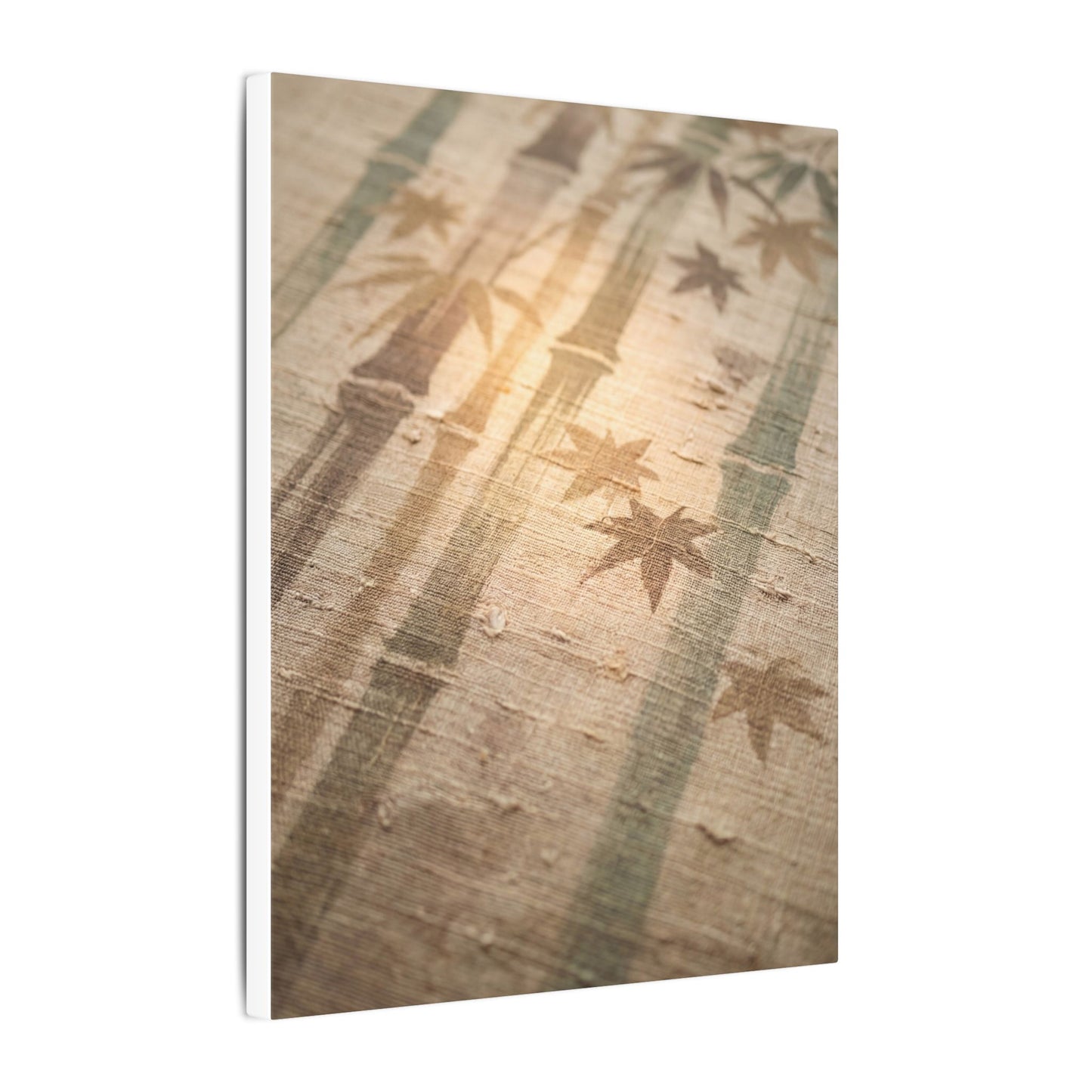 Autumn Bamboo Grove Japanese Pattern Canvas Art | Neutral Decor