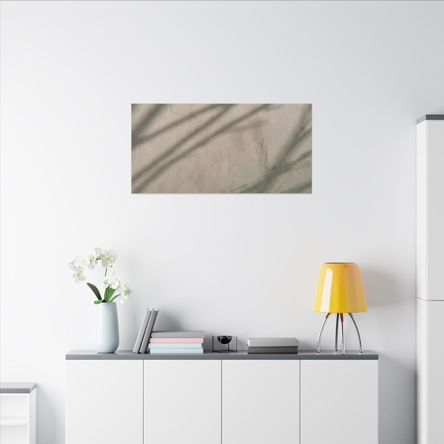 Shadow Play Japanese Pattern Canvas Art | Warm Japandi Art