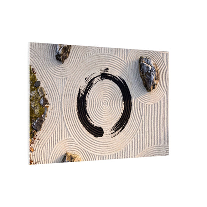 Rock Garden Canvas Art | Winter Zen Enso Art