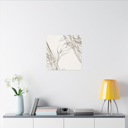 Neutral Shoji Screen Canvas Art - Minimal Line Japandi