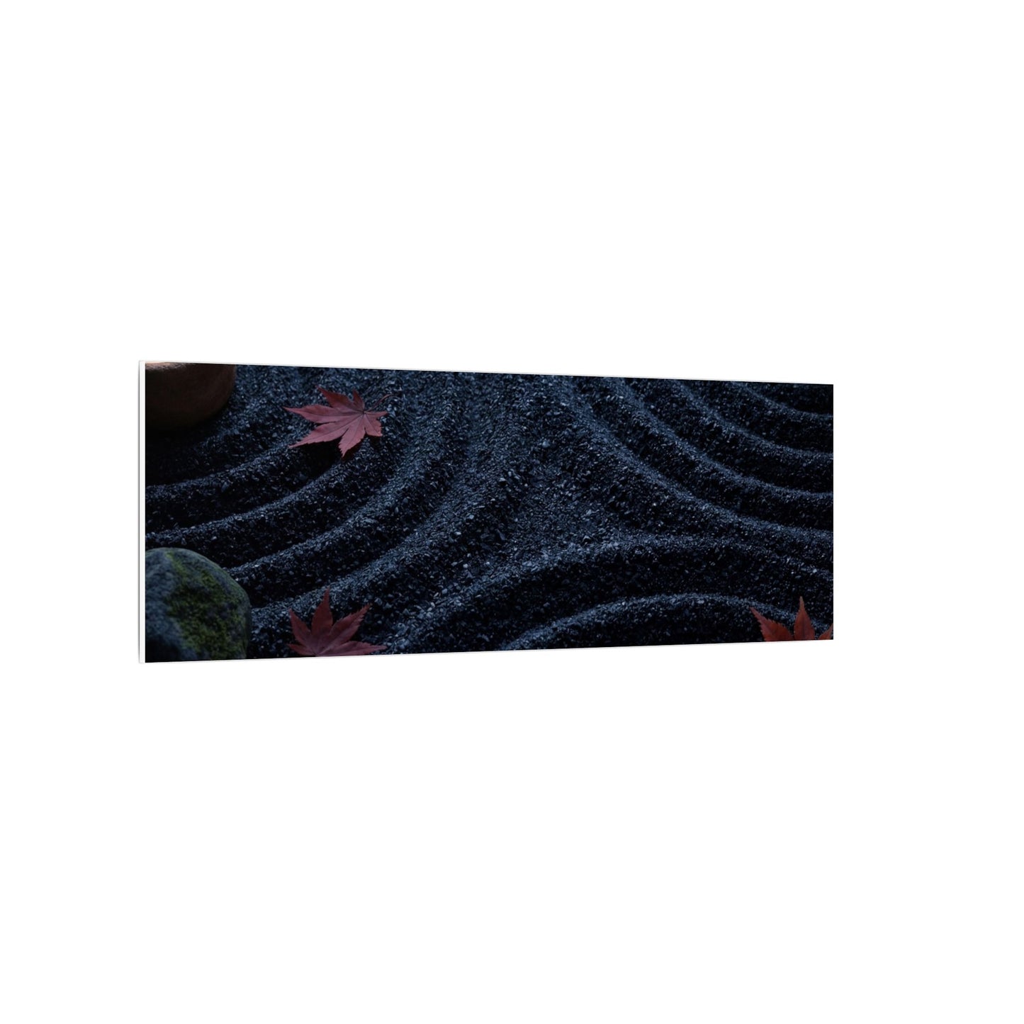 Seijaku Rock Garden Canvas Art - Dark Japandi Dark Texture