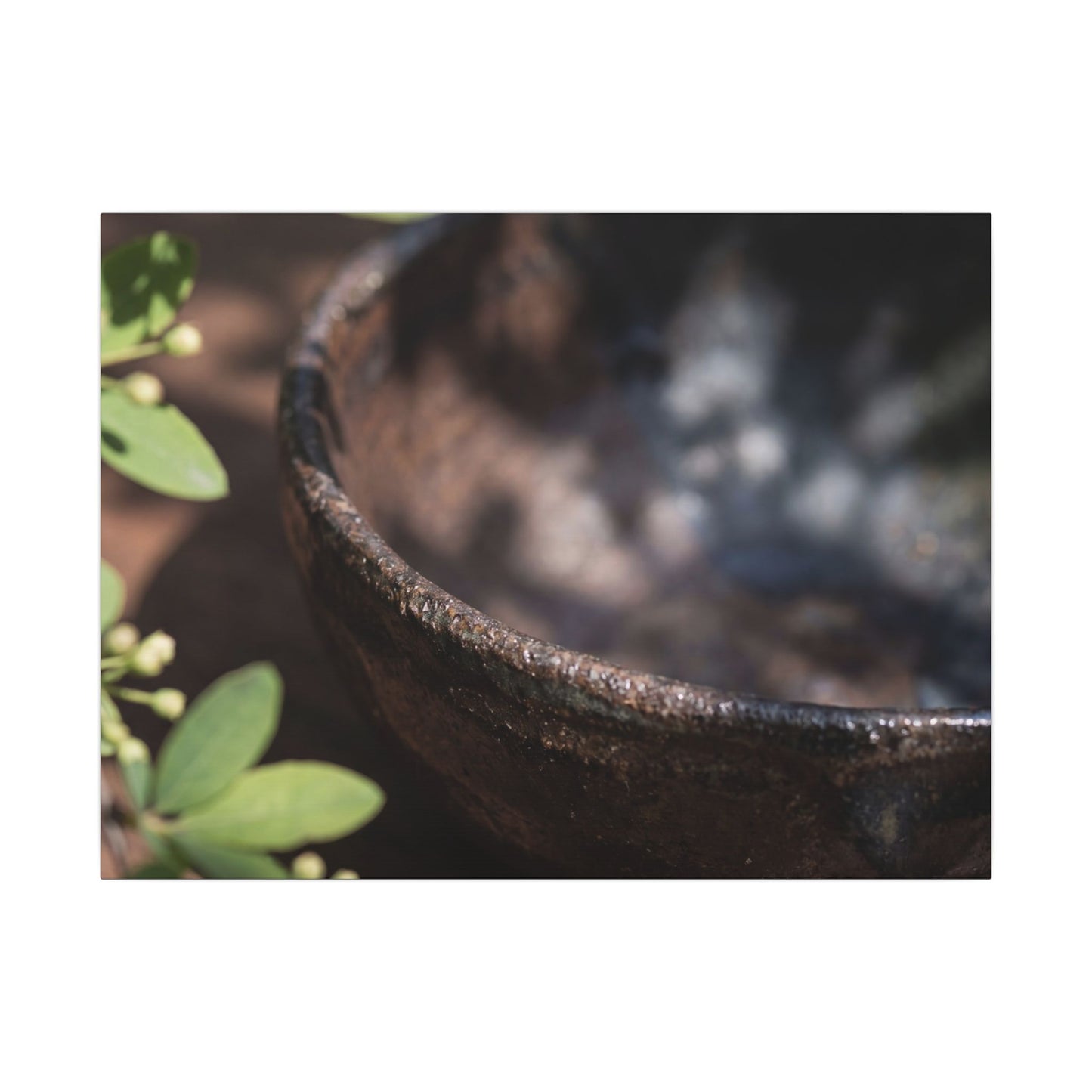 Ceramic Bowl Shadow Zen Canvas Art | Moody Dark Japandi Art