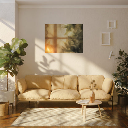 Cozy Shoji Screen Canvas Art - Watercolor Japandi