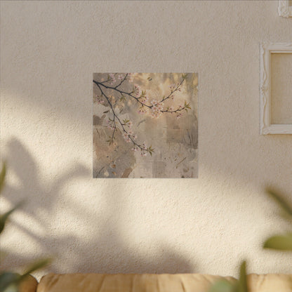 Summer Cherry Blossom Texture Canvas Art | Neutral Decor