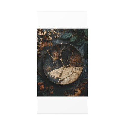 Kintsugi Rust Patina in Dawn | Gold Repair Canvas Art
