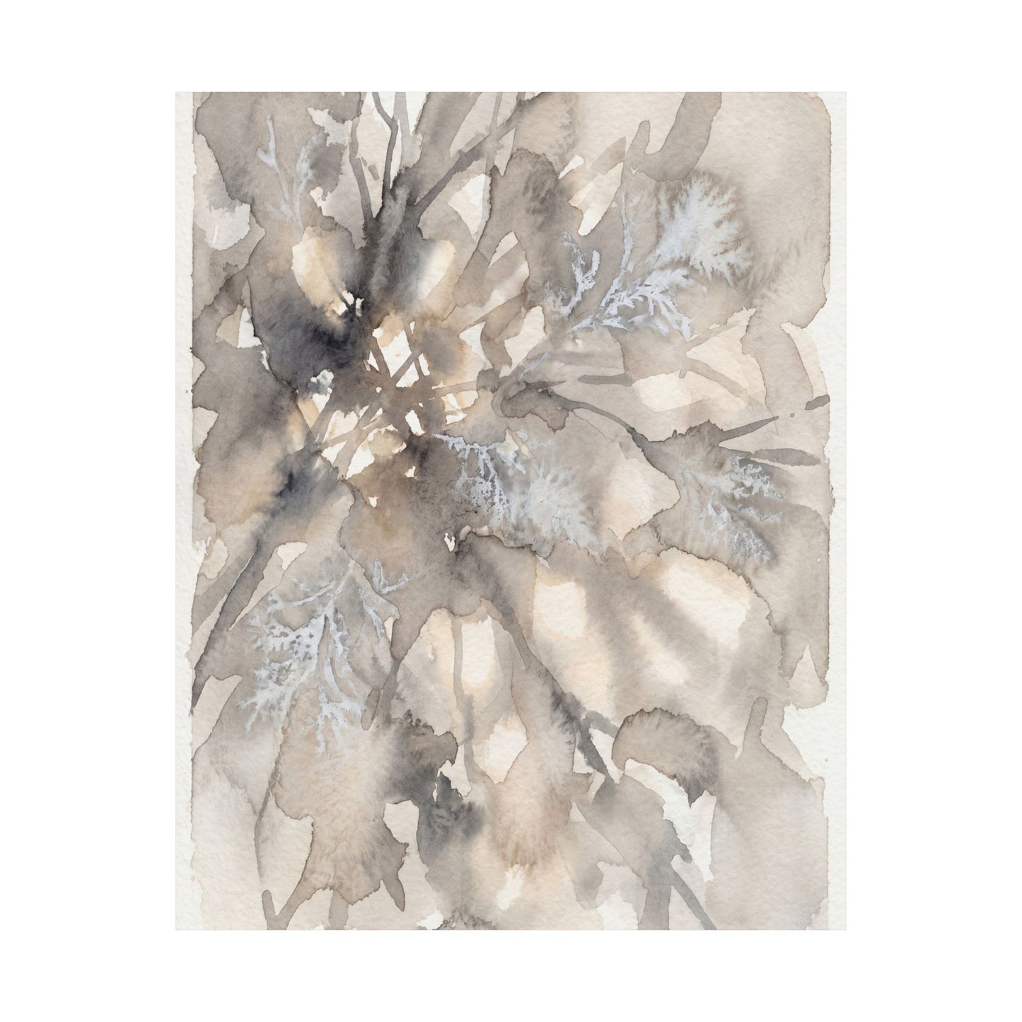 Shadow Play Wall Art Print | Winter Japandi Watercolor Art