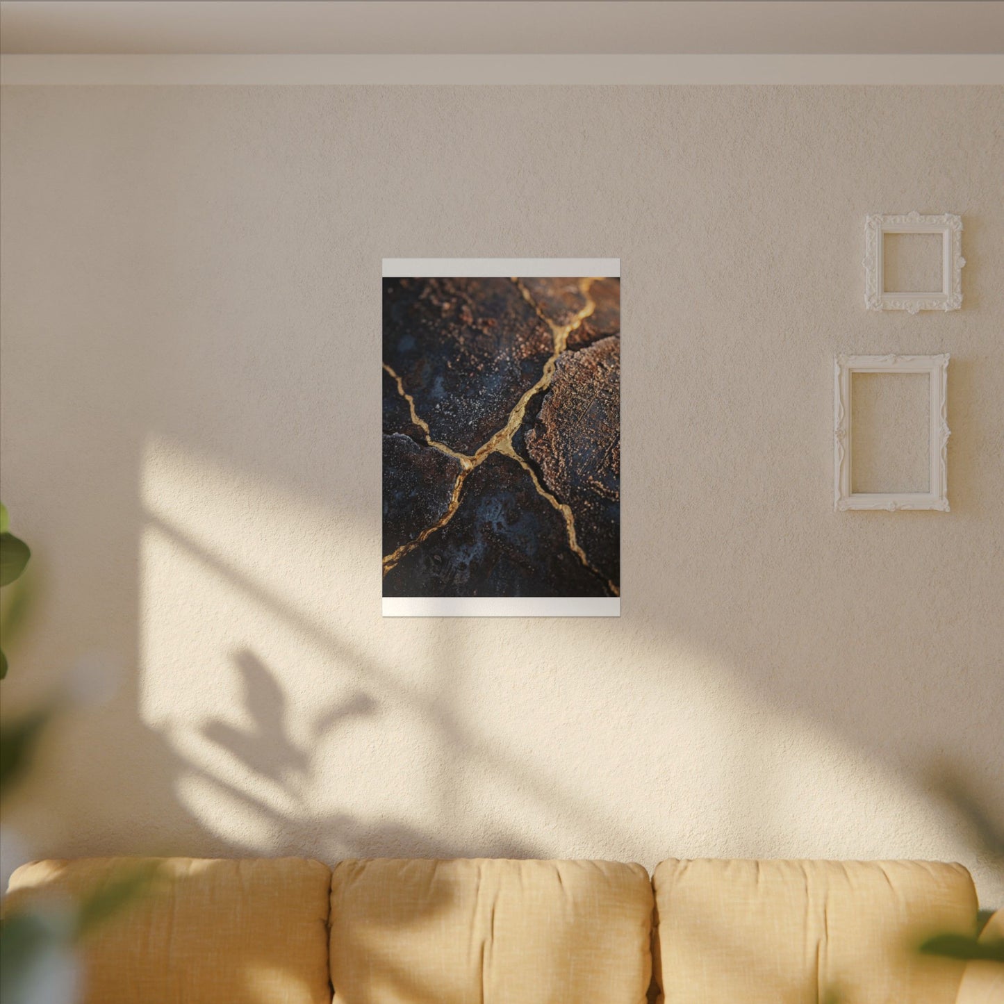 Winter Rust Patina Gold Vein Canvas Art | Resilient Decor
