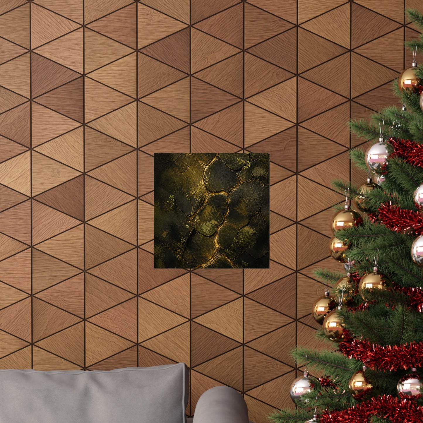 Cracked Earth Dark Texture Wall Art Print | Sophisticated Dark Japandi Art