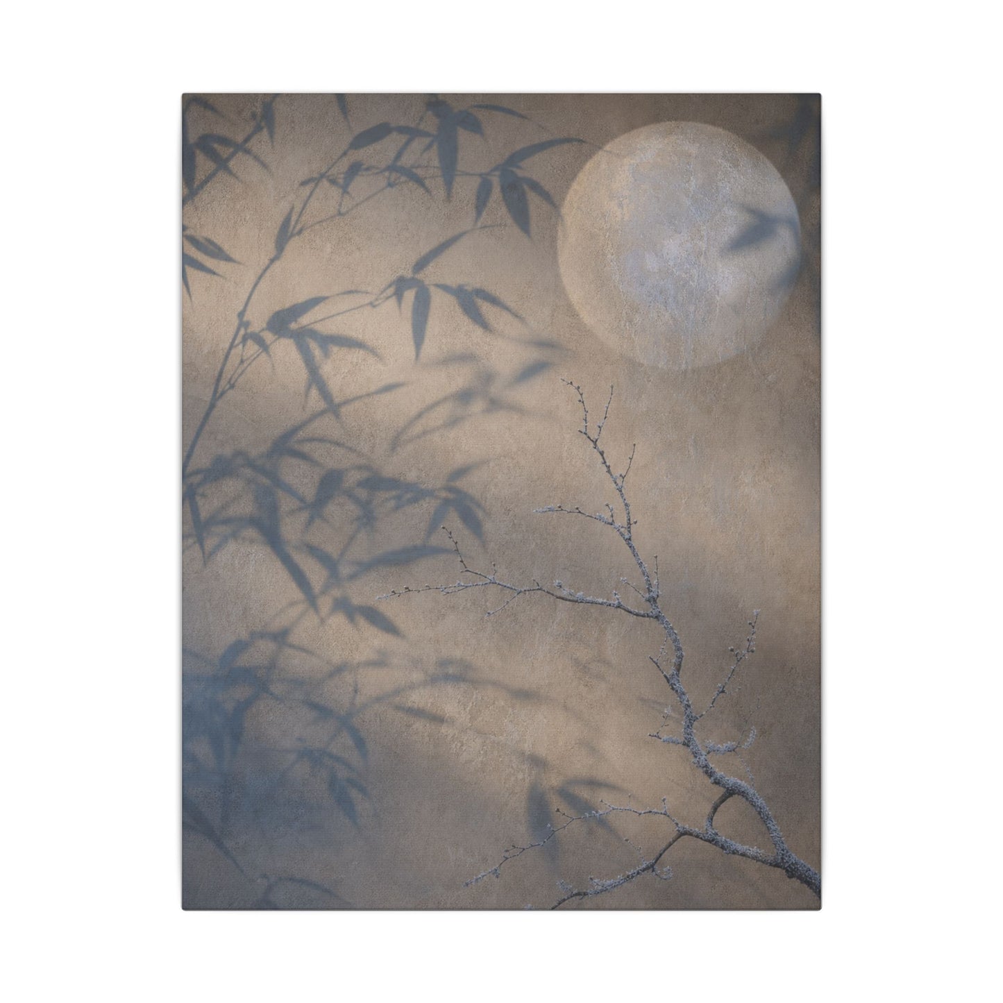 Shadow Play Canvas Art | Winter Japandi Japanese Pattern Art