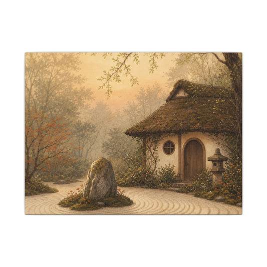 Rock Garden Spring Canvas Art | Cottagecore Nostalgic Design