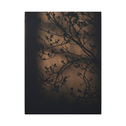 Dark Japandi Shadow Play in Golden Hour | Shadow Zen Canvas Art