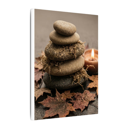 River Stones Canvas Art | Autumn Japandi Texture Art