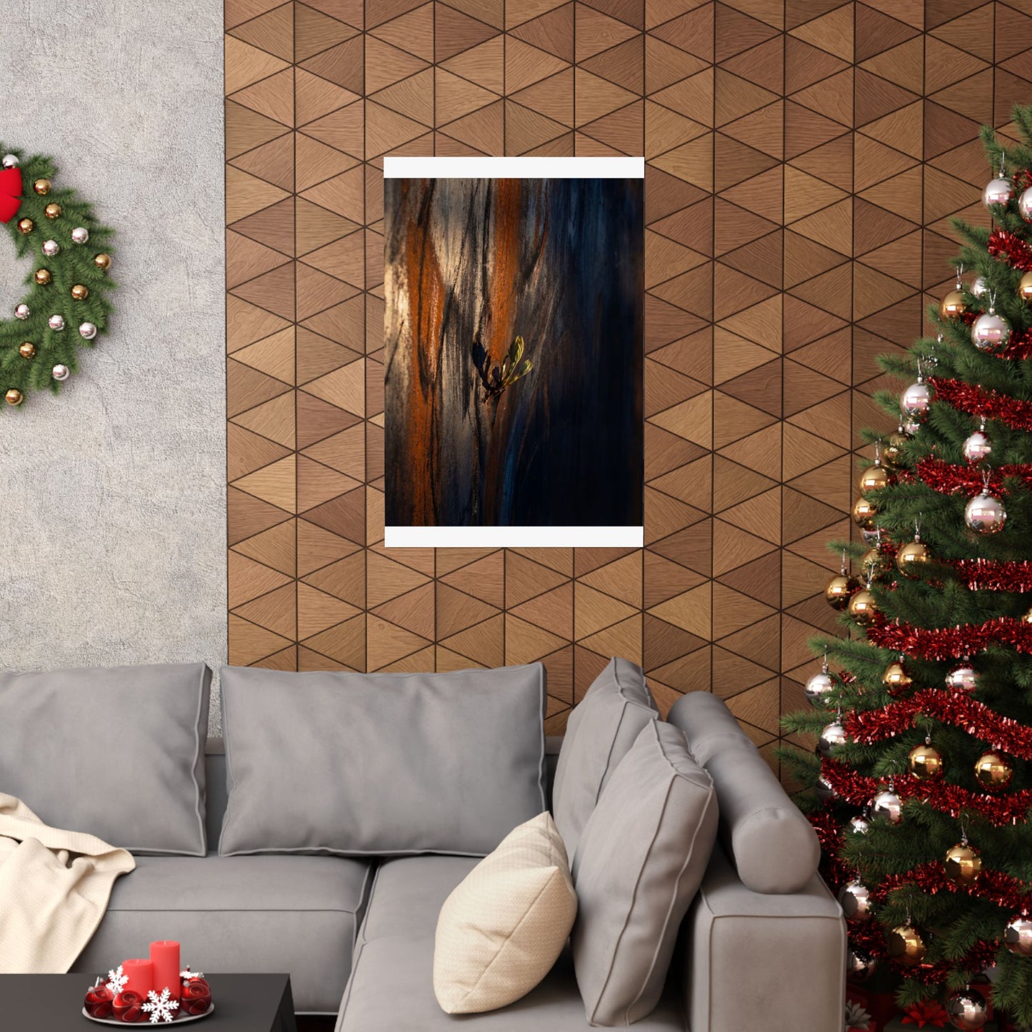 Rust Patina Spring Wall Art Print | Dark Japandi Sophisticated Design