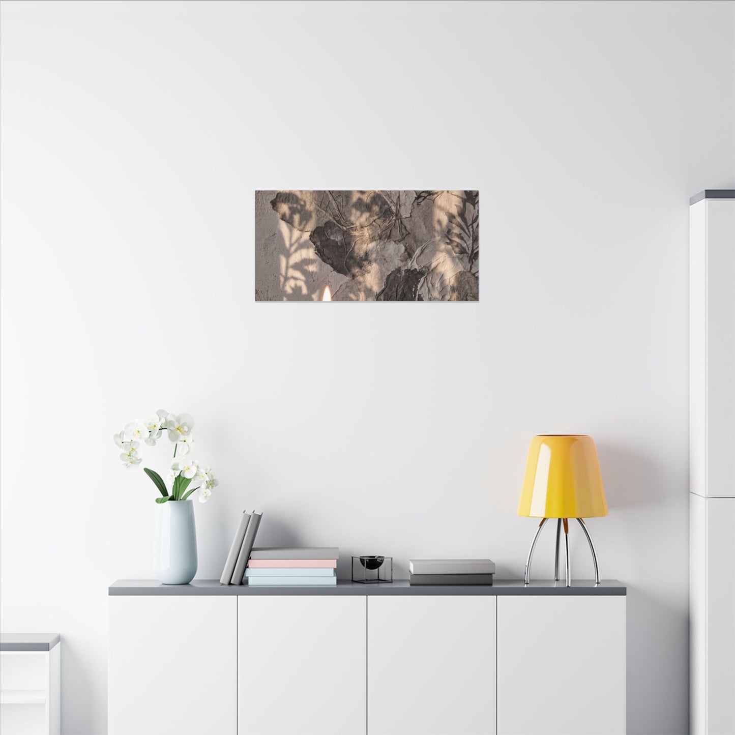 Shadow Play Summer Canvas Art | Japandi Elegant Design