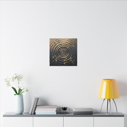 Kanso Water Ripple Canvas Art - Kintsugi Gold Vein