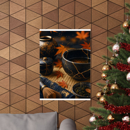 Tea Ceremony Gold Repair Wall Art Print | Healing Kintsugi Art