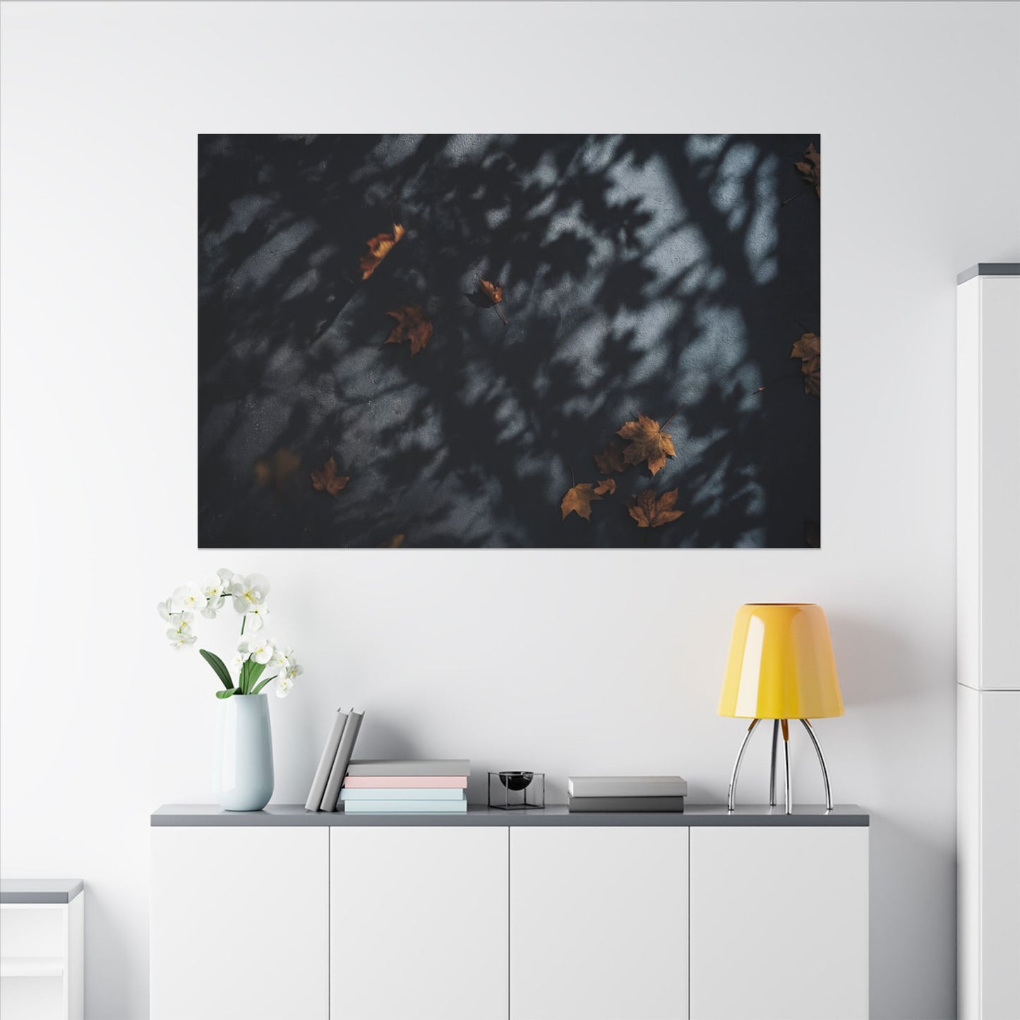 Autumn Shadow Play Shadow Zen Canvas Art | Atmospheric Decor