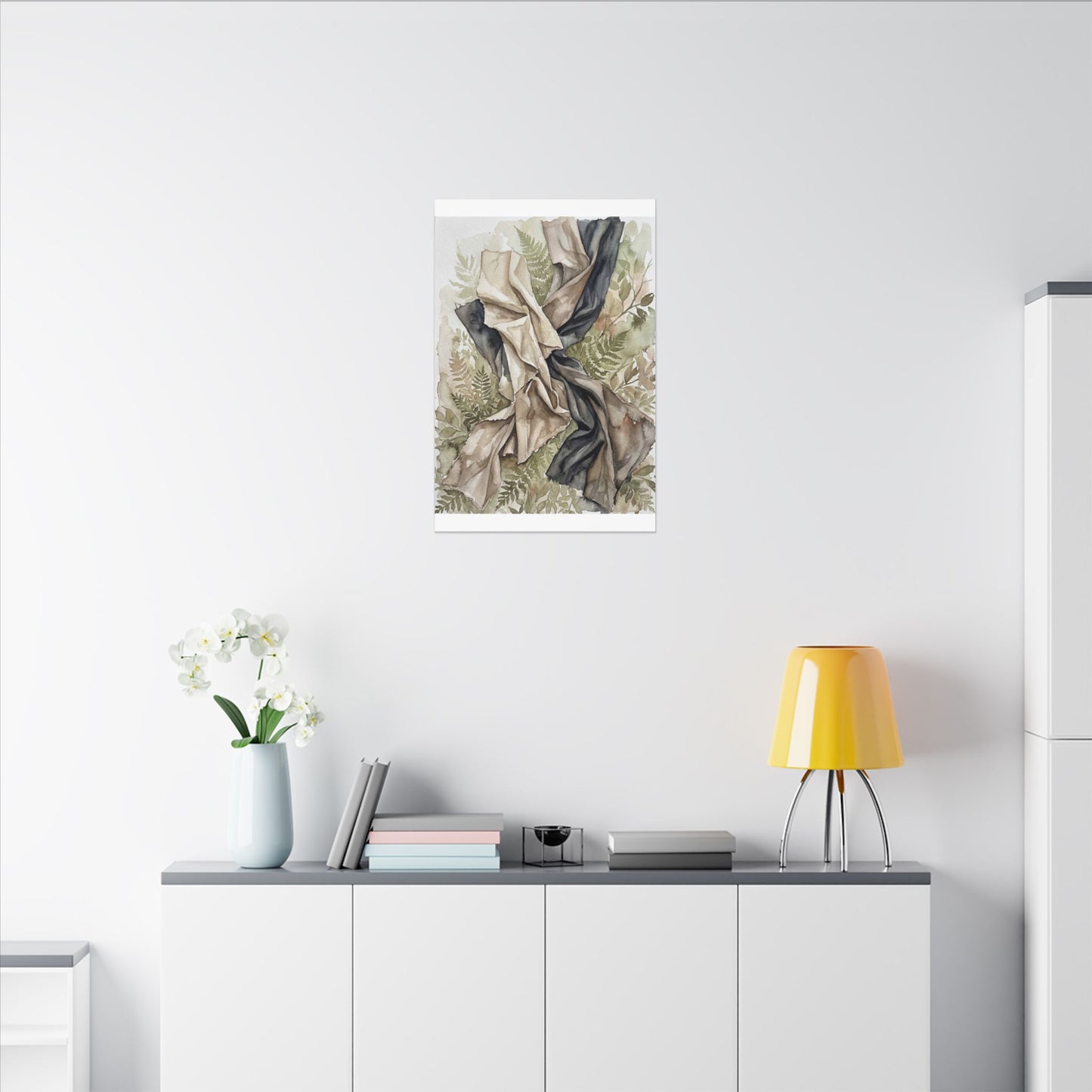 Silk Drape Summer Canvas Art | Japandi Cozy Design
