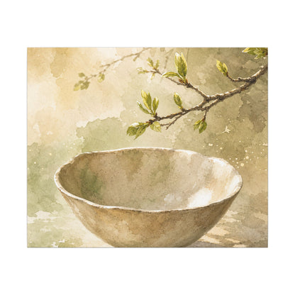 Warm Ceramic Bowl Canvas Art - Watercolor Japandi