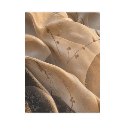 Silk Drape Winter Wall Art Print | Japandi Cozy Design
