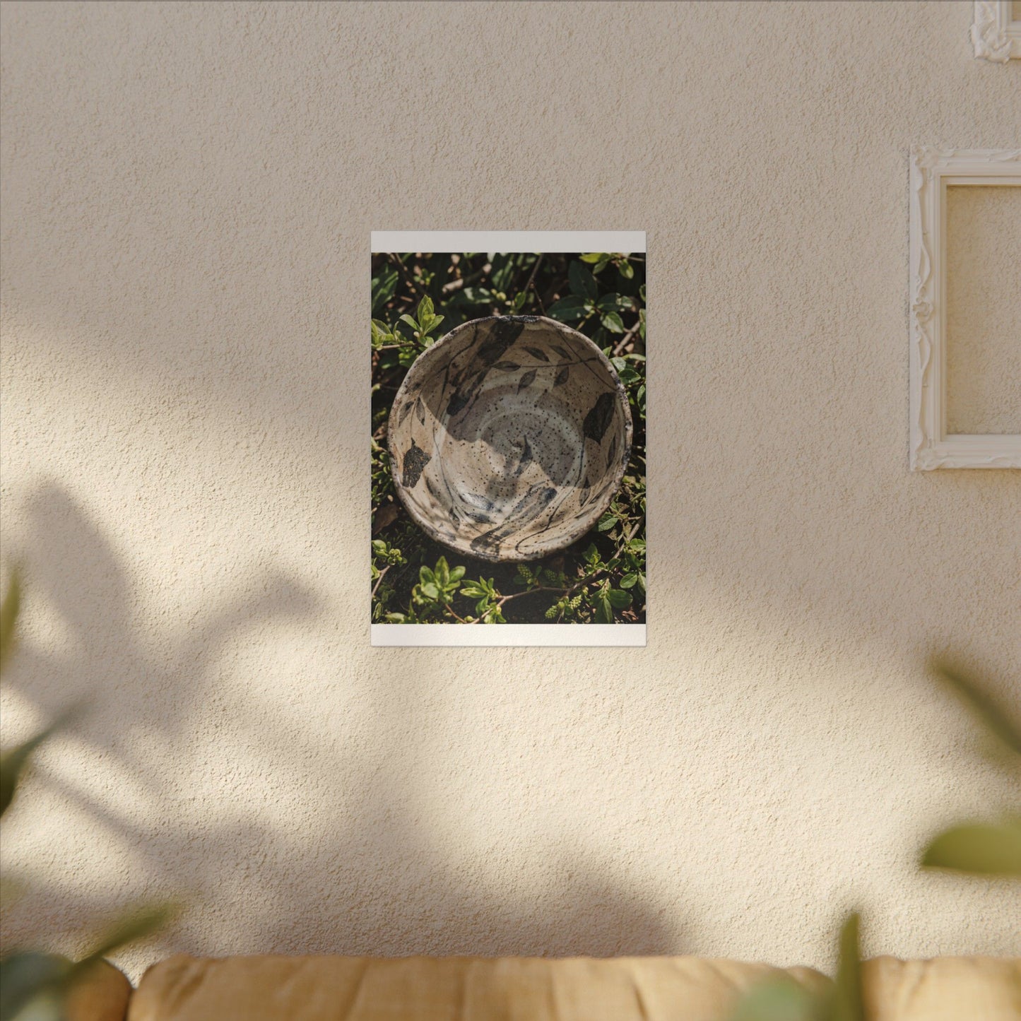 Elegant Ceramic Bowl Canvas Art - Japanese Pattern Japandi