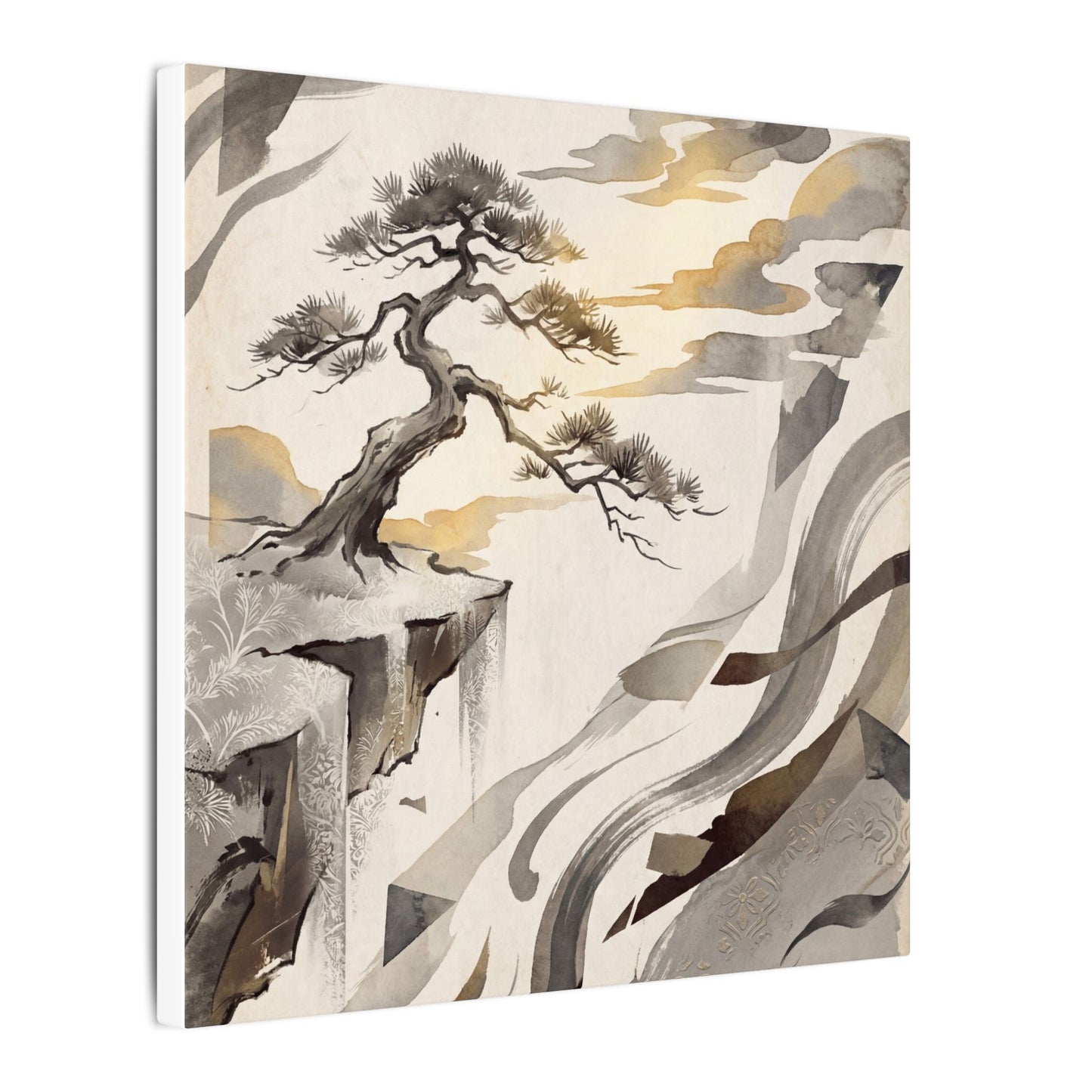 Golden Hour Pine Tree Canvas Art - Japandi Seijaku