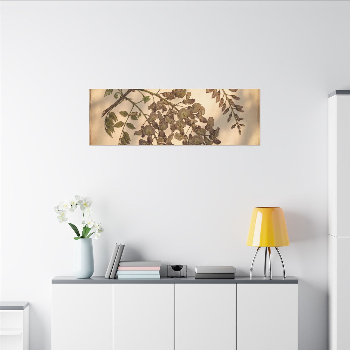 Spring Wisteria Herbarium Canvas Art | Earthy Decor