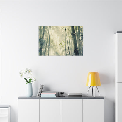 Bamboo Grove Spring Canvas Art | Zen Serene Design