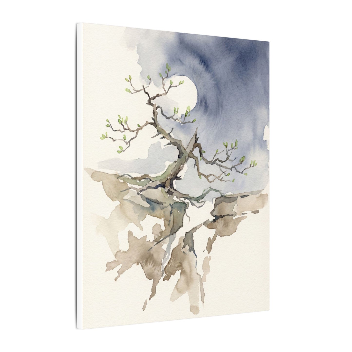 Moonlight Pine Tree Canvas Art - Japandi Ma