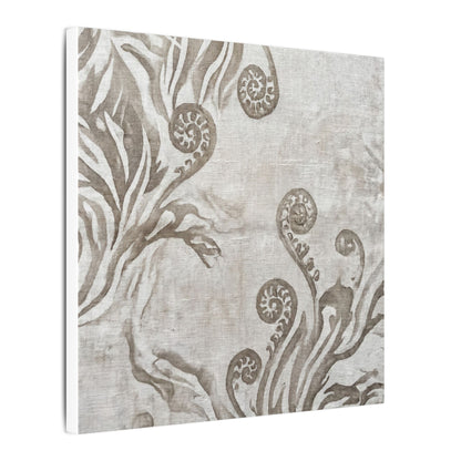 Japandi Fern Unfurling in Overcast | Japanese Pattern Canvas Art