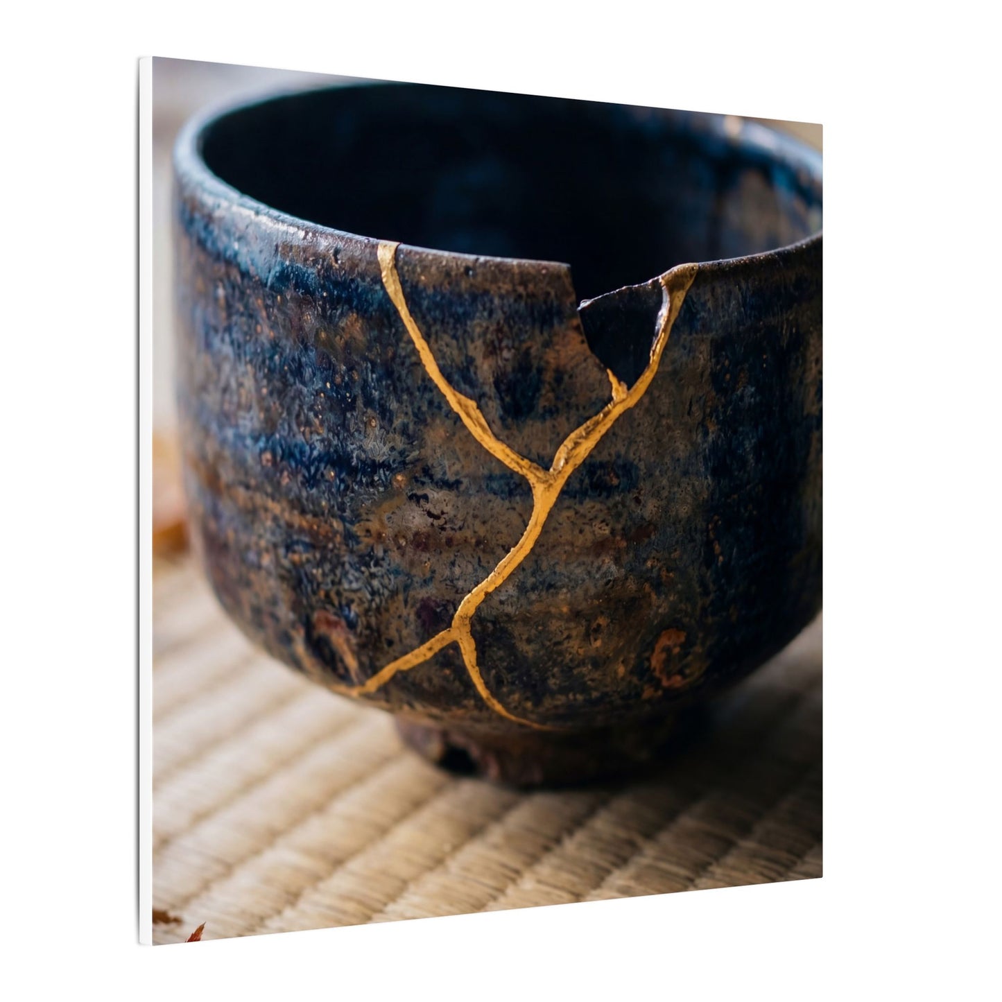 Tea Ceremony Autumn Canvas Art | Kintsugi Healing Design