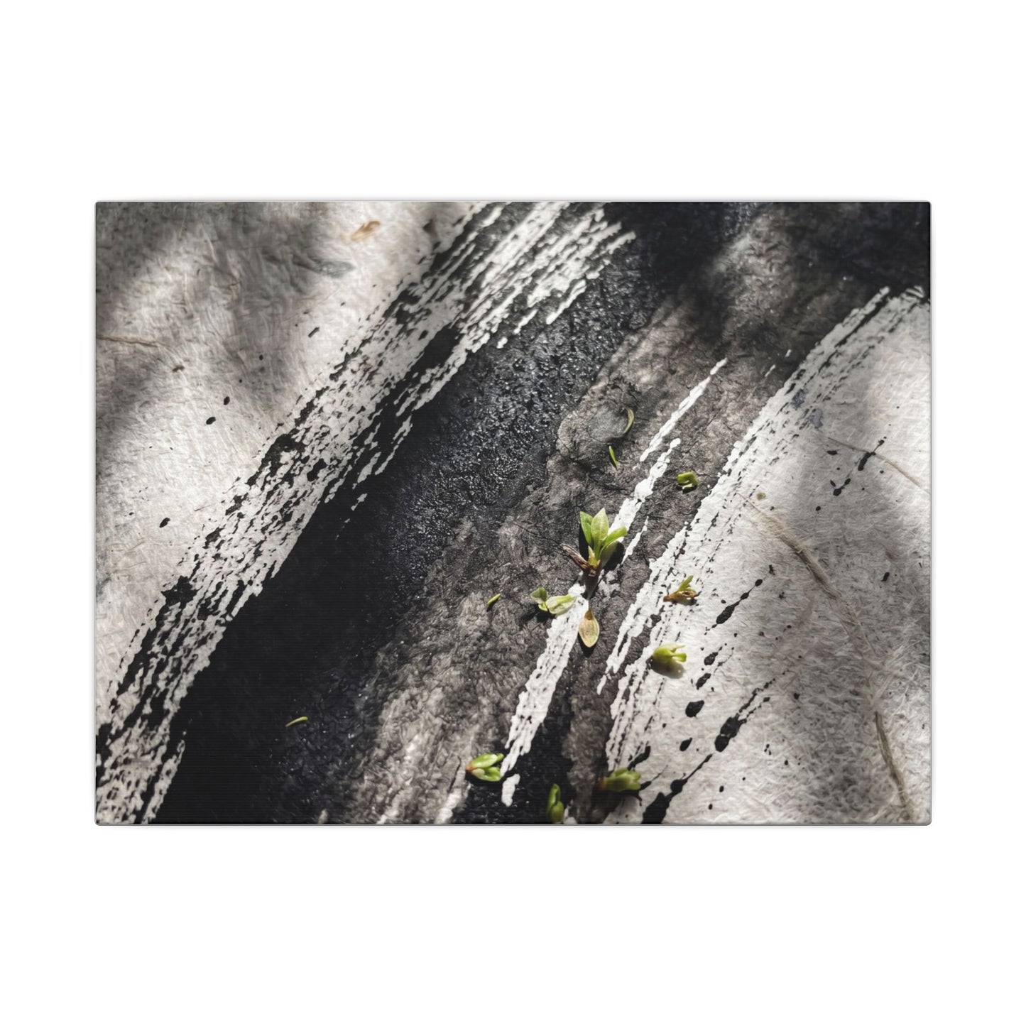 Ink Brushstroke Canvas Art | Spring Dark Japandi Moody Minimal Art
