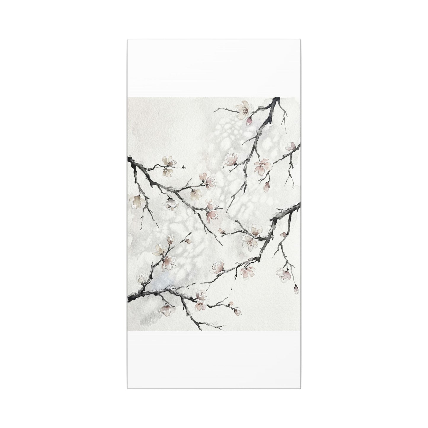 Cherry Blossom Canvas Art | Winter Japandi Watercolor Art