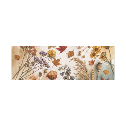 Dried Flowers Canvas Art | Autumn Japandi Watercolor Art