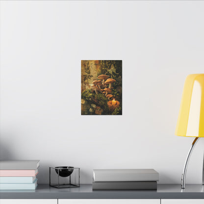 Spring Wild Mushrooms Herbarium Canvas Art | Earthy Decor