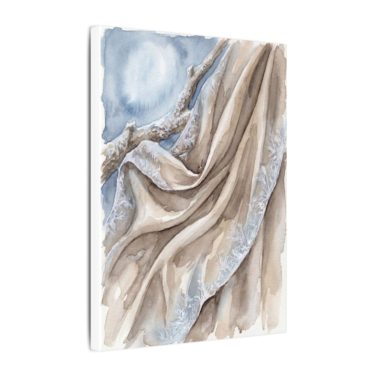 Silk Drape Winter Canvas Art | Japandi Cozy Design