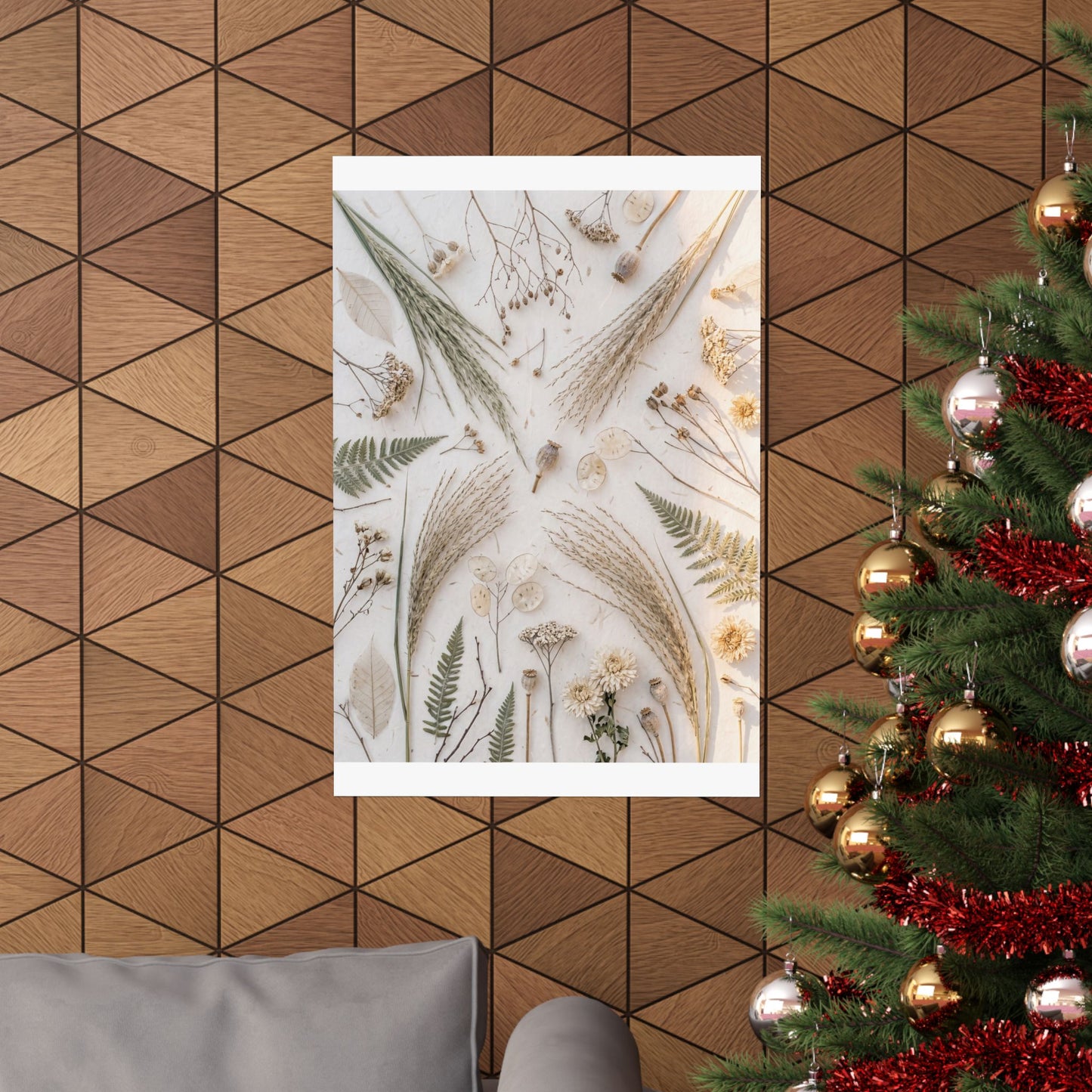 Cozy Dried Flowers Wall Art Print - Japanese Pattern Japandi