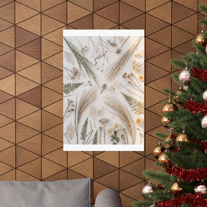 Cozy Dried Flowers Wall Art Print - Japanese Pattern Japandi