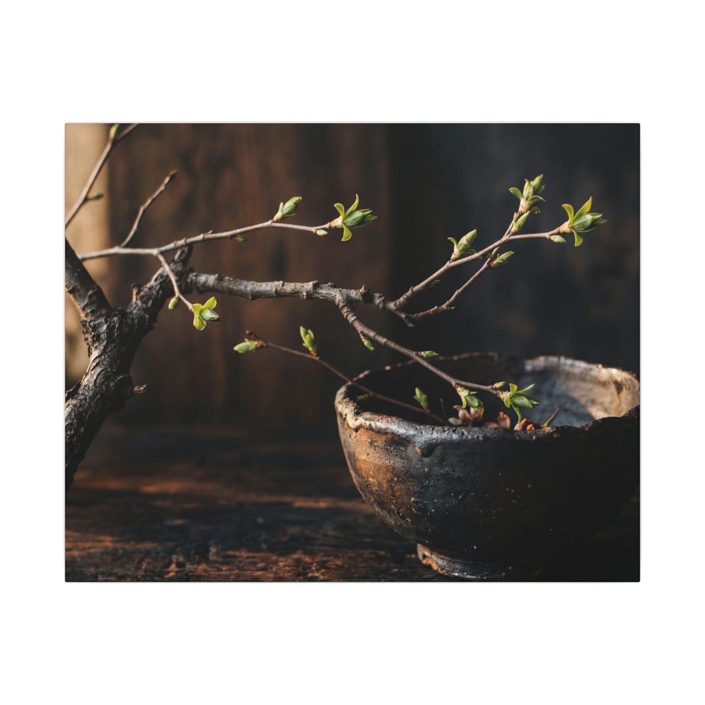 Spring Ceramic Bowl Moody Minimal Canvas Art | Atmospheric Decor
