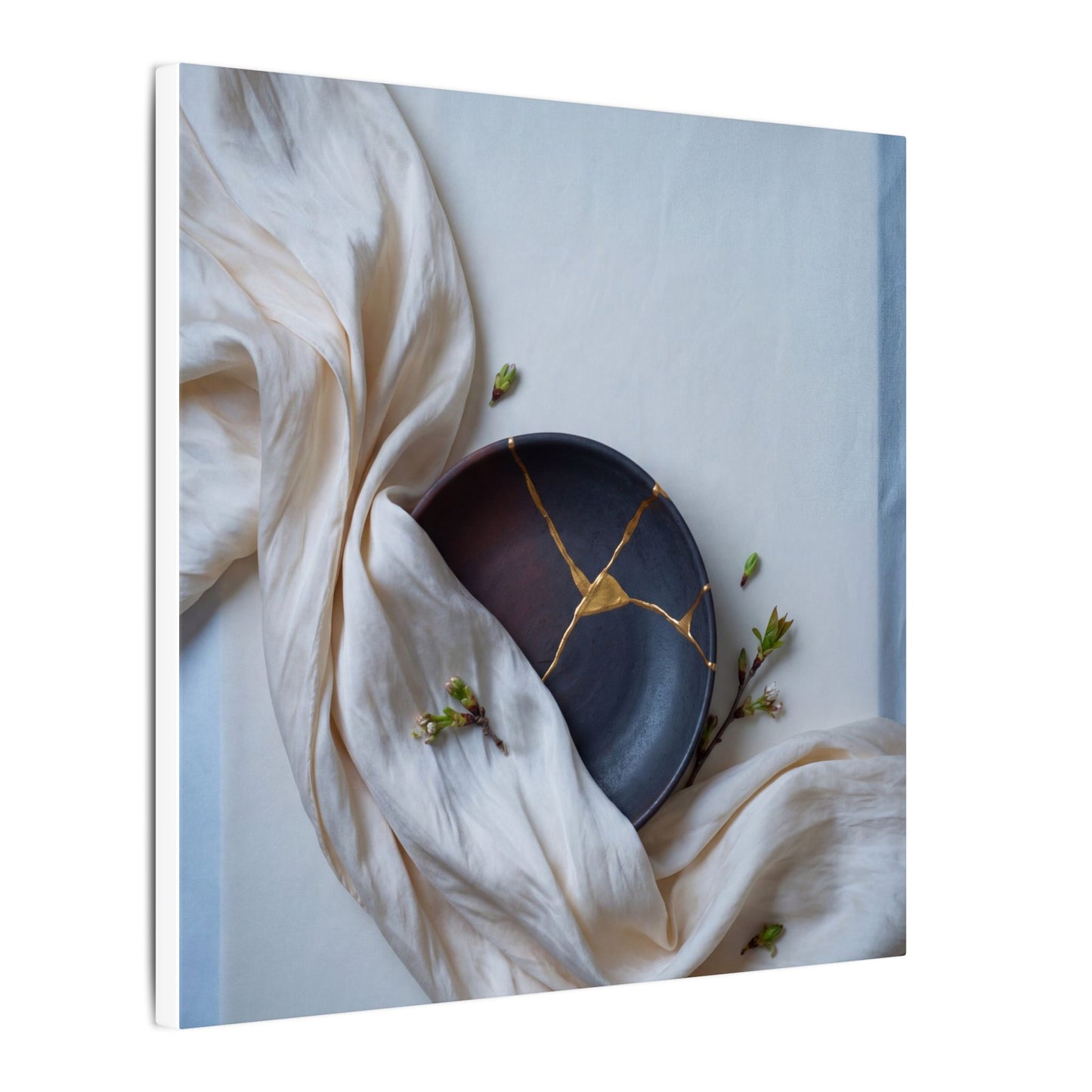 Ma Silk Drape Canvas Art - Kintsugi Gold Repair